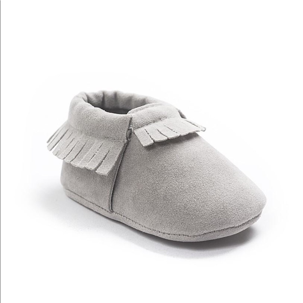 Baby Gray Moccasins